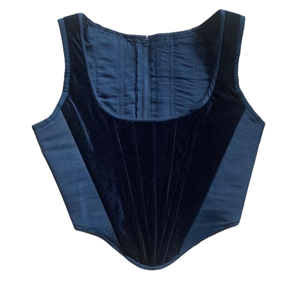 Handmade black velvet corset